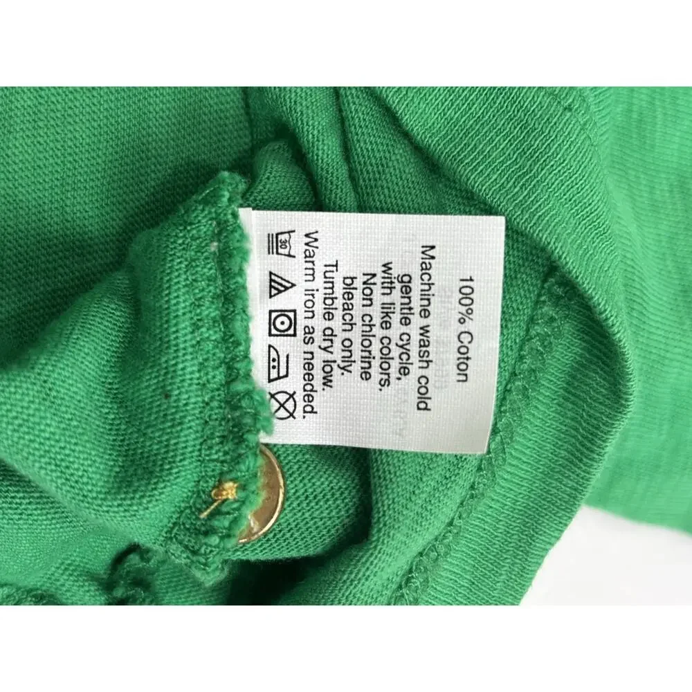 J.crew Cotton Button Detail Long Sleeve Shirt Women’s Size XS Green Cotton